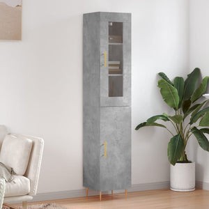 Credenza Grigio Cemento 34,5x34x180 cm in Legno Multistrato 3199165