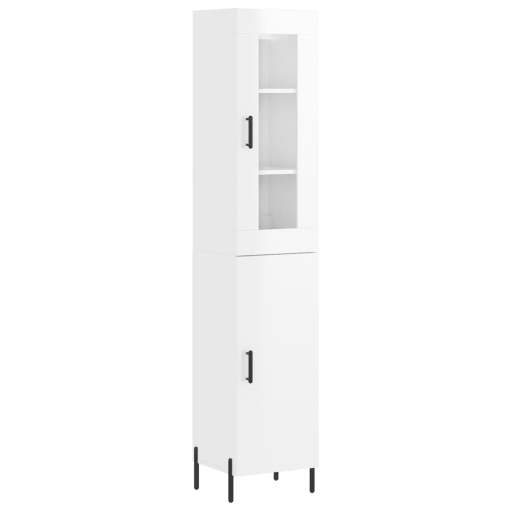 Credenza 34,5x34x180 cm in Legno Multistrato Bianco Lucido 3199179