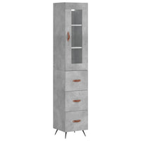 Credenza Grigio Cemento 34,5x34x180 cm in Legno Multistrato 3199213