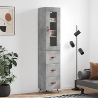 Credenza Grigio Cemento 34,5x34x180 cm in Legno Multistrato 3199213