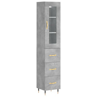 Credenza Grigio Cemento 34,5x34x180 cm in Legno Multistrato 3199221