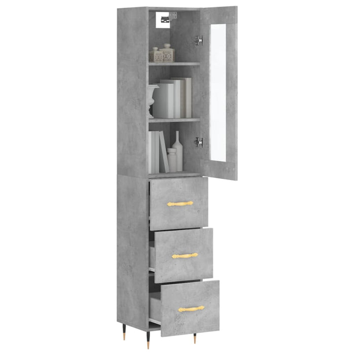 Credenza Grigio Cemento 34,5x34x180 cm in Legno Multistrato 3199221