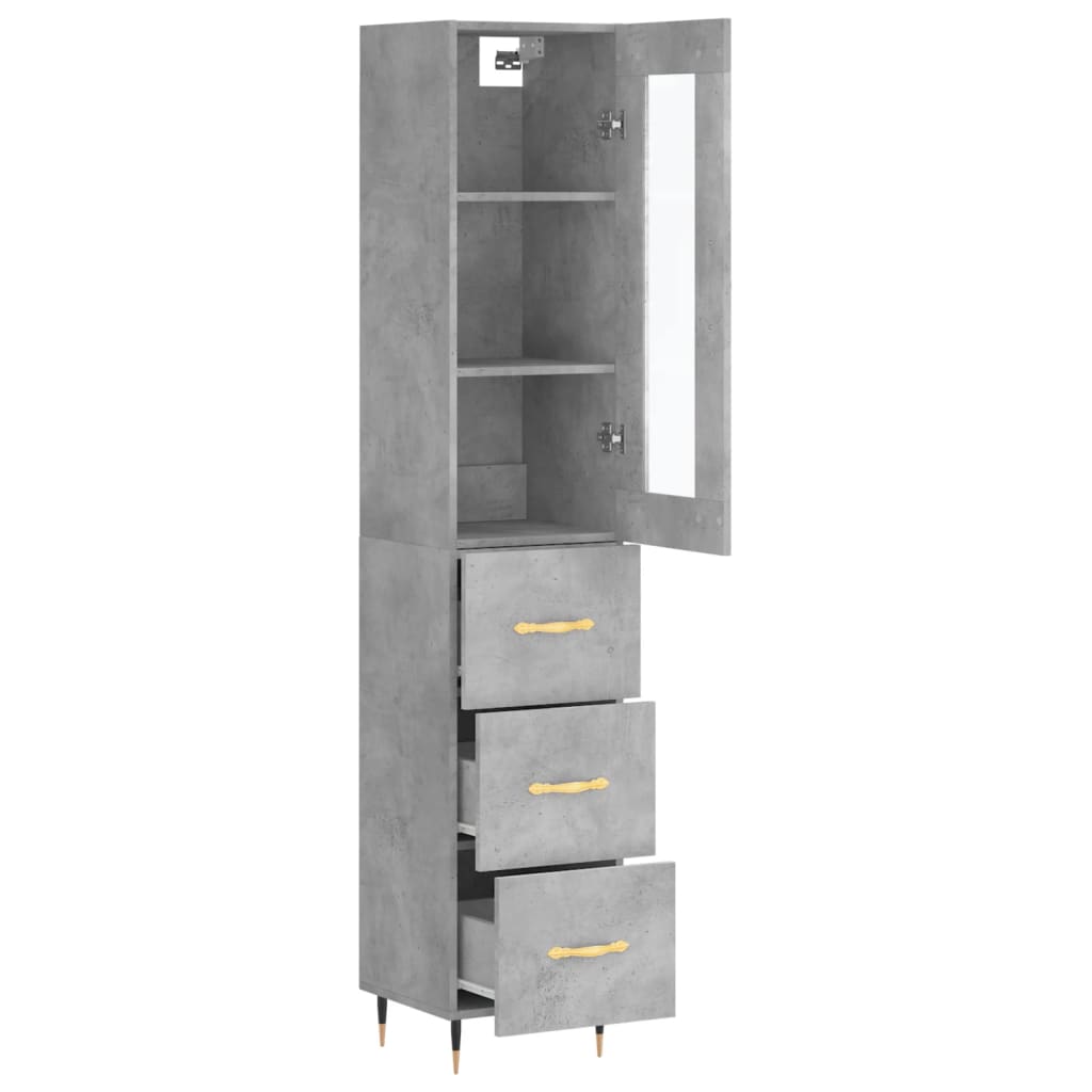 Credenza Grigio Cemento 34,5x34x180 cm in Legno Multistrato 3199221