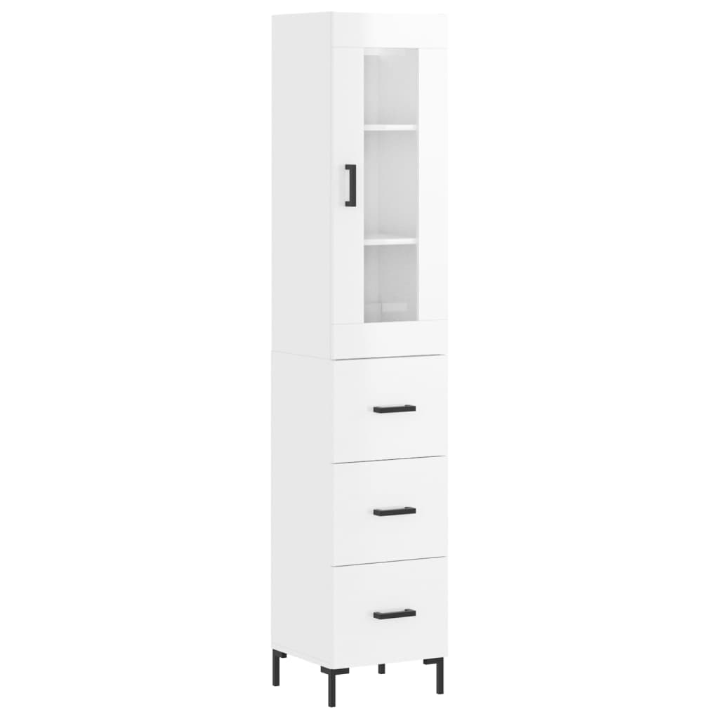 Credenza 34,5x34x180 cm in Legno Multistrato Bianco Lucido 3199235