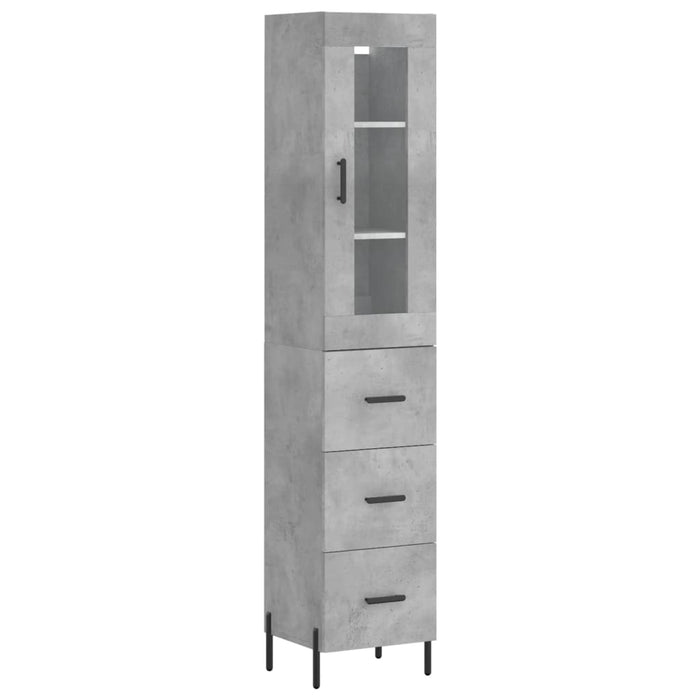 Credenza Grigio Cemento 34,5x34x180 cm in Legno Multistrato 3199245