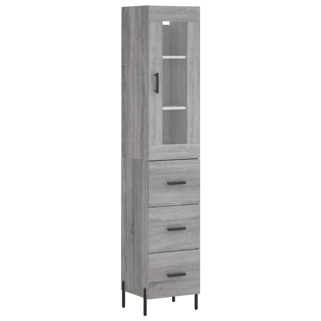 Credenza Grigio Sonoma 34,5x34x180 cm in Legno Multistrato 3199247