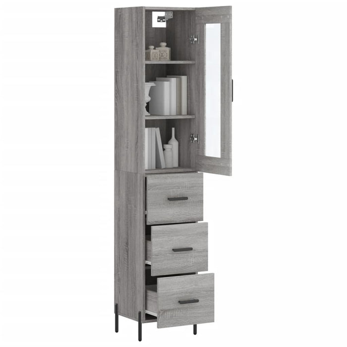 Credenza Grigio Sonoma 34,5x34x180 cm in Legno Multistrato 3199247