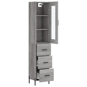 Credenza Grigio Sonoma 34,5x34x180 cm in Legno Multistrato 3199247