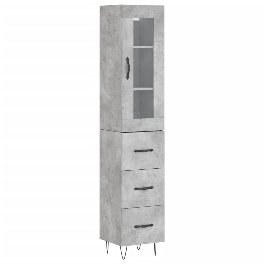 Credenza Grigio Cemento 34,5x34x180 cm in Legno Multistratocod mxl 107424