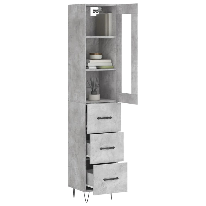 Credenza Grigio Cemento 34,5x34x180 cm in Legno Multistrato 3199269