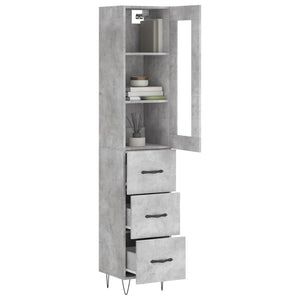 Credenza Grigio Cemento 34,5x34x180 cm in Legno Multistratocod mxl 107424