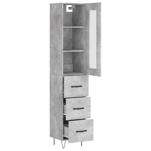 Credenza Grigio Cemento 34,5x34x180 cm in Legno Multistrato 3199269