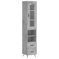 Credenza Grigio Cemento 34,5x34x180 cm in Legno Multistratocod mxl 82832