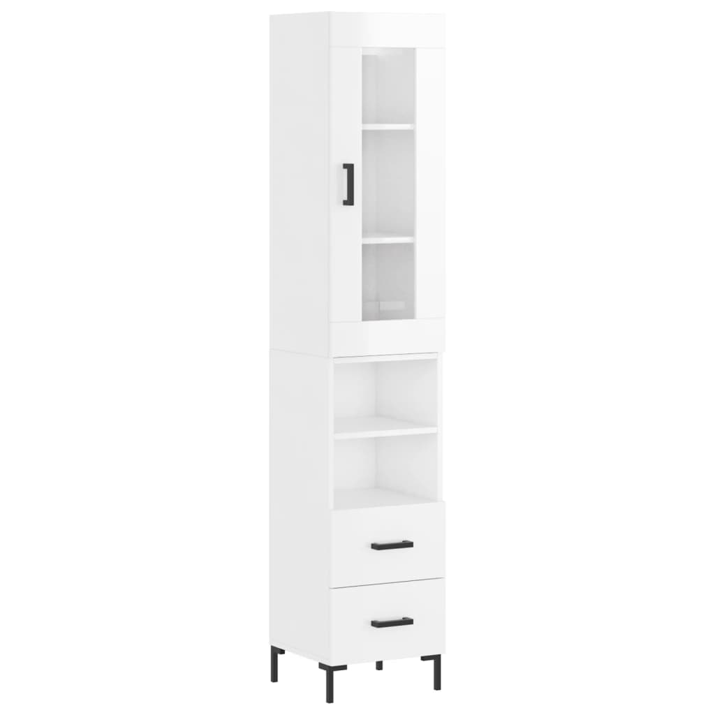 Credenza 34,5x34x180 cm in Legno Multistrato Bianco Lucido 3199299