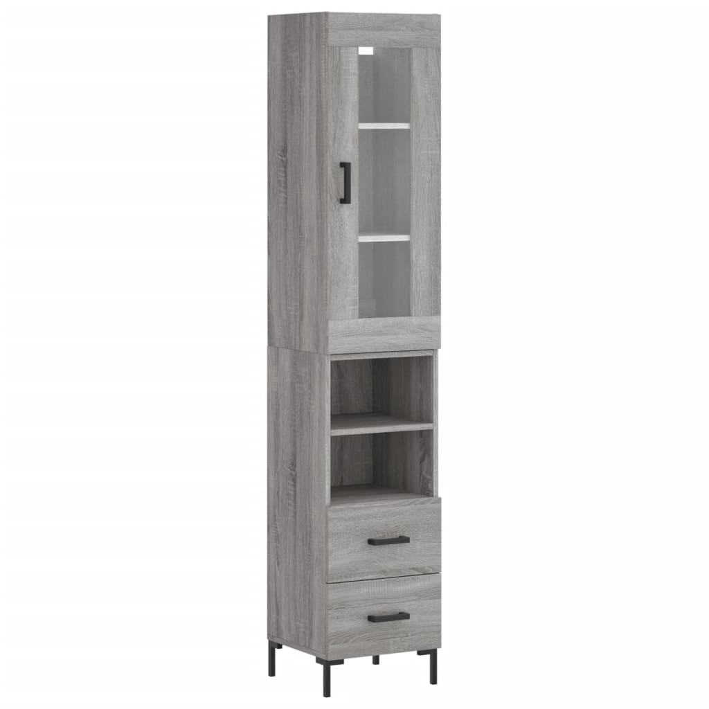 Credenza Grigio Sonoma 34,5x34x180 cm in Legno Multistratocod mxl 130542