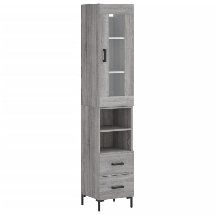 Credenza Grigio Sonoma 34,5x34x180 cm in Legno Multistratocod mxl 130542