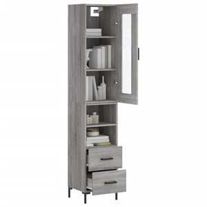 Credenza Grigio Sonoma 34,5x34x180 cm in Legno Multistrato 3199303