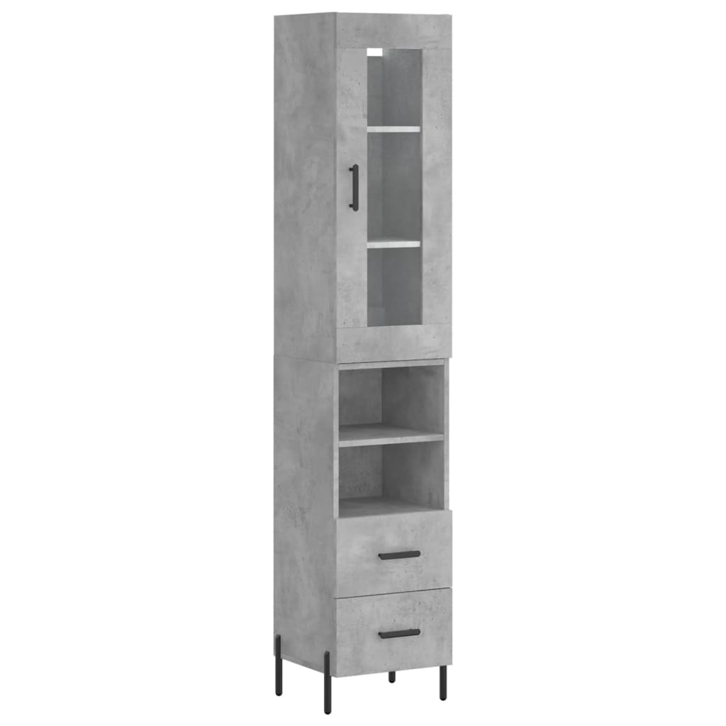 Credenza Grigio Cemento 34,5x34x180 cm in Legno Multistrato 3199309