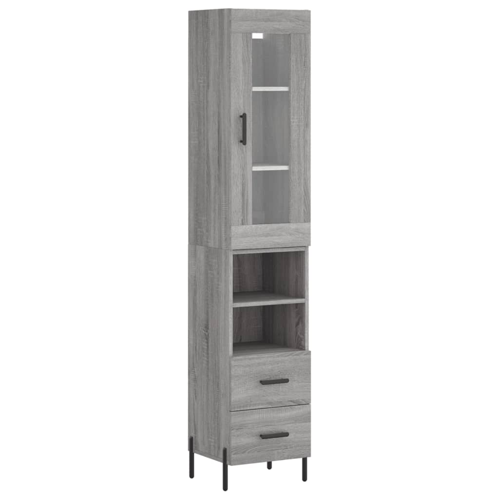 Credenza Grigio Sonoma 34,5x34x180 cm in Legno Multistrato 3199311