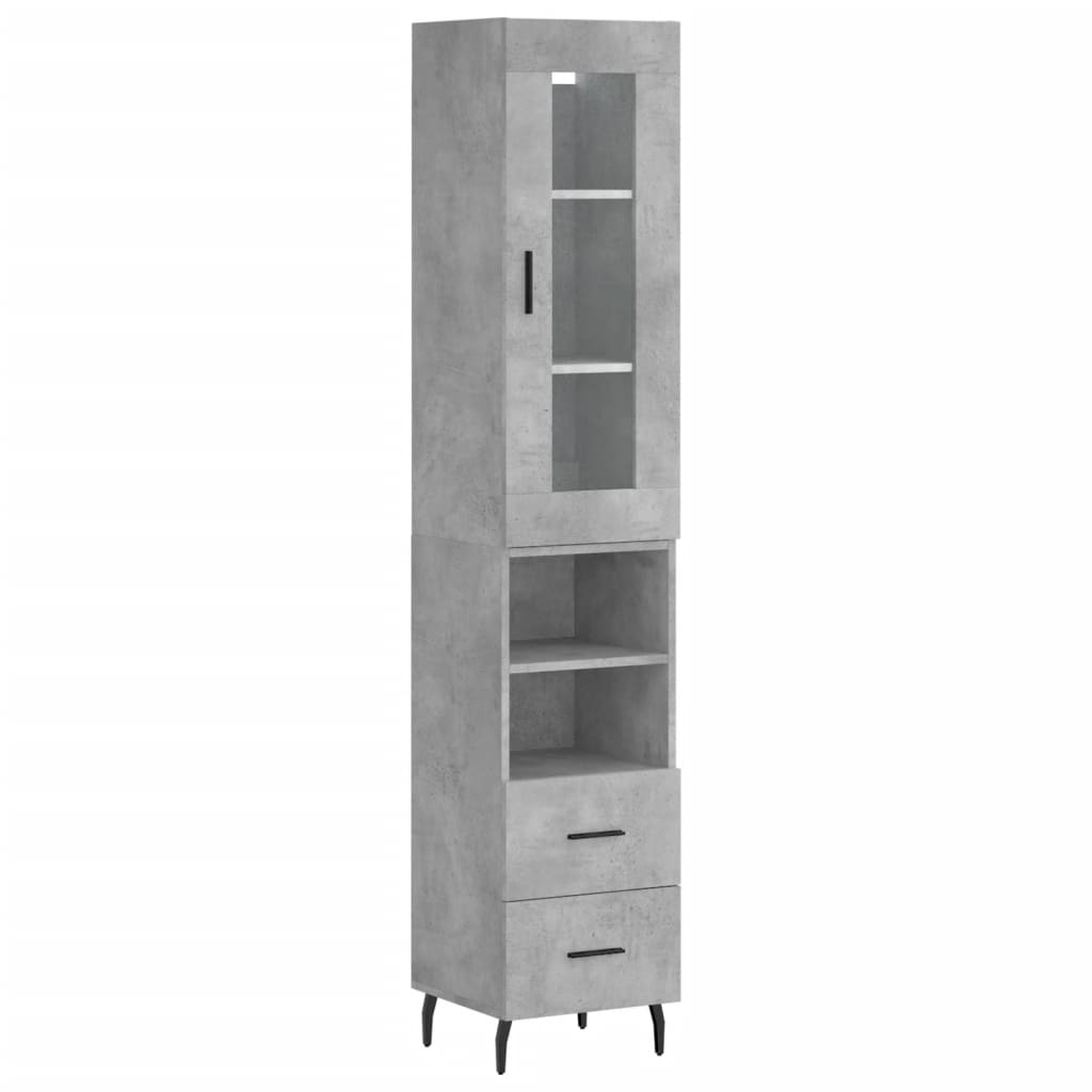 Credenza Grigio Cemento 34,5x34x180 cm in Legno Multistrato 3199317