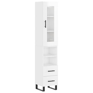 Credenza 34,5x34x180 cm in Legno Multistrato Bianco Lucido 3199323