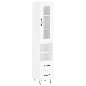 Credenza 34,5x34x180 cm in Legno Multistrato Bianco Lucidocod mxl 107464