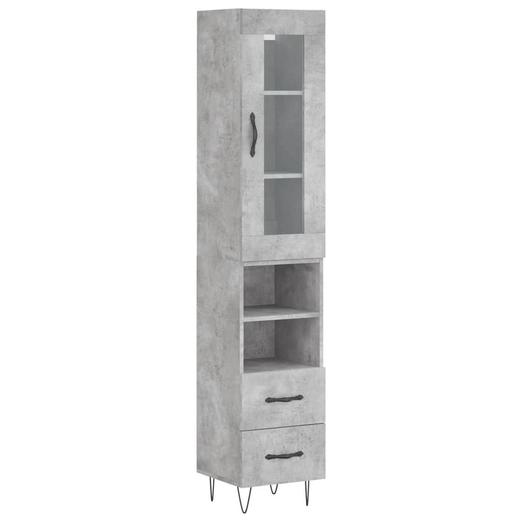 Credenza Grigio Cemento 34,5x34x180 cm in Legno Multistrato 3199333