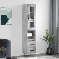 Credenza Grigio Cemento 34,5x34x180 cm in Legno Multistrato 3199333