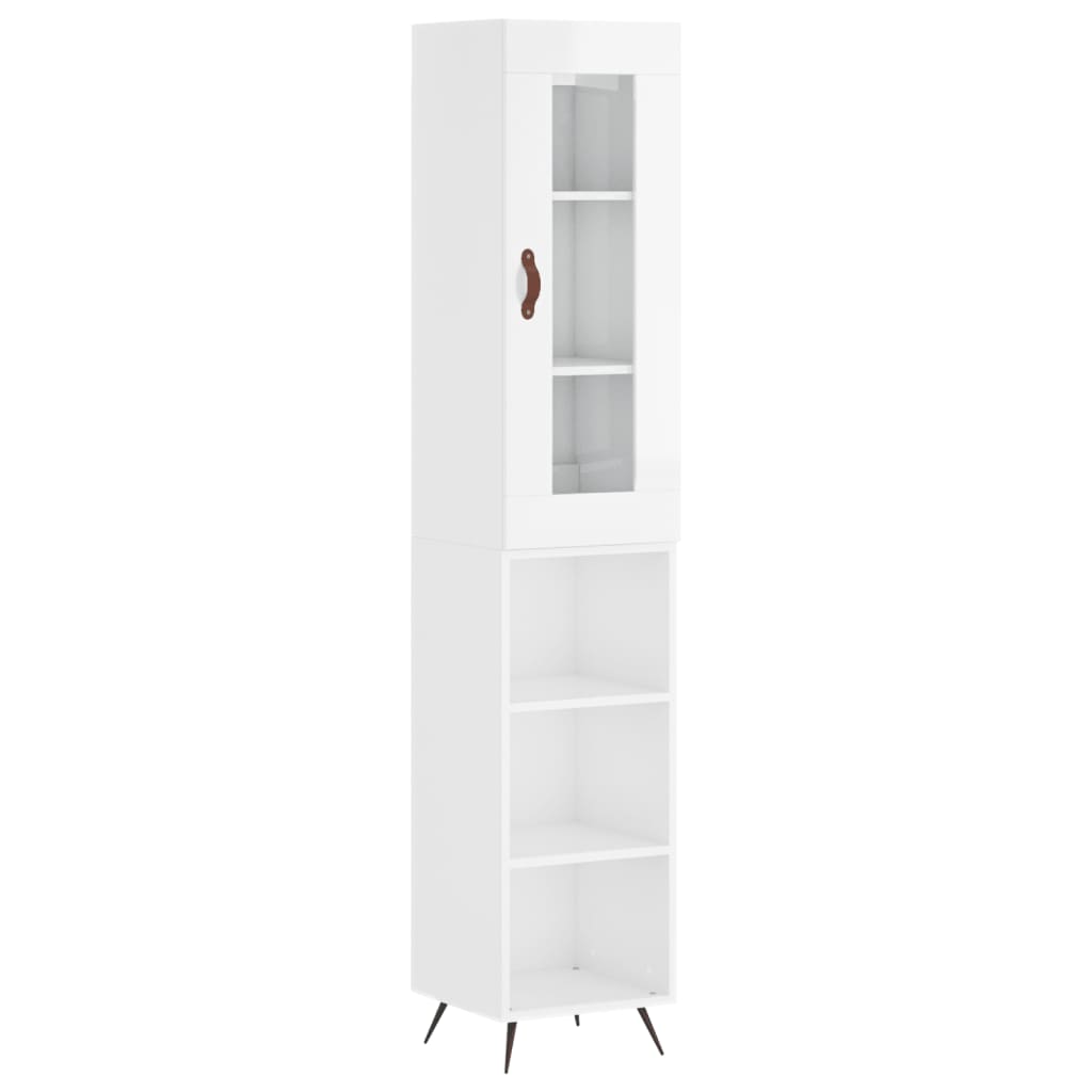 Credenza 34,5x34x180 cm in Legno Multistrato Bianco Lucidocod mxl 77973