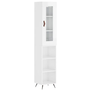 Credenza 34,5x34x180 cm in Legno Multistrato Bianco Lucidocod mxl 77973