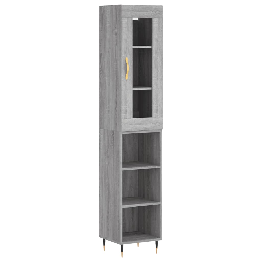 Credenza Grigio Sonoma 34,5x34x180 cm in Legno Multistratocod mxl 78190