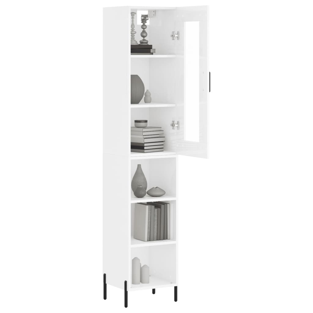 Credenza 34,5x34x180 cm in Legno Multistrato Bianco Lucido 3199371