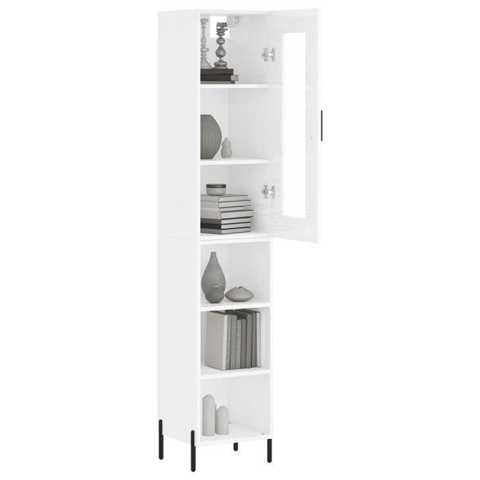 Credenza 34,5x34x180 cm in Legno Multistrato Bianco Lucido 3199371