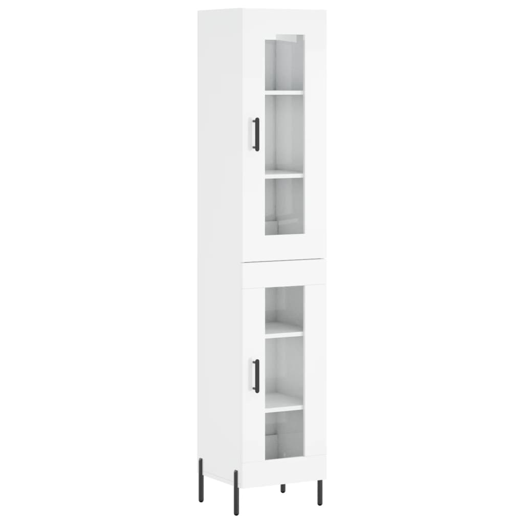 Credenza 34,5x34x180 cm in Legno Multistrato Bianco Lucidocod mxl 101988