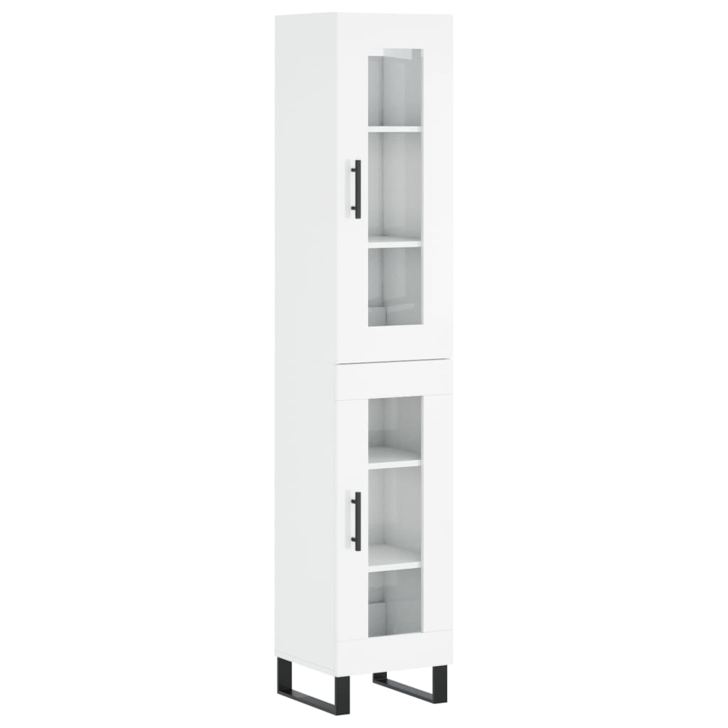 Credenza 34,5x34x180 cm in Legno Multistrato Bianco Lucido 3199451