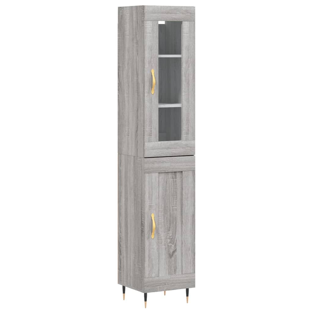 Credenza Grigio Sonoma 34,5x34x180 cm in Legno Multistrato 3199479