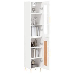 Credenza 34,5x34x180 cm in Legno Multistrato Bianco Lucido 3199483