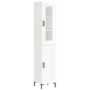 Credenza 34,5x34x180 cm in Legno Multistrato Bianco Lucidocod mxl 125974