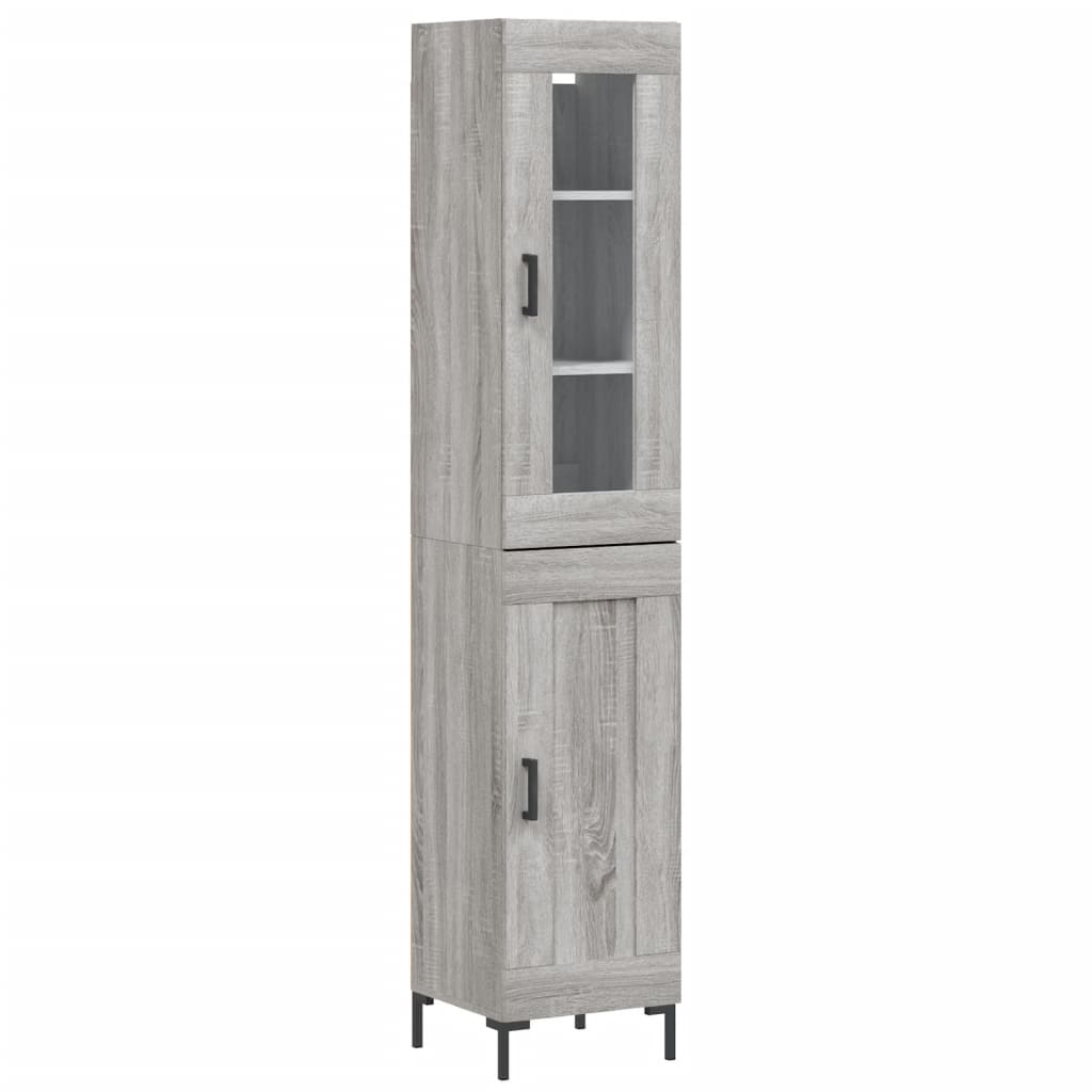 Credenza Grigio Sonoma 34,5x34x180 cm in Legno Multistrato 3199495