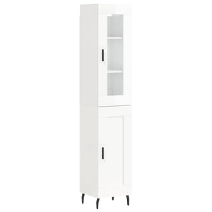 Credenza 34,5x34x180 cm in Legno Multistrato Bianco Lucido cod mxl 101999