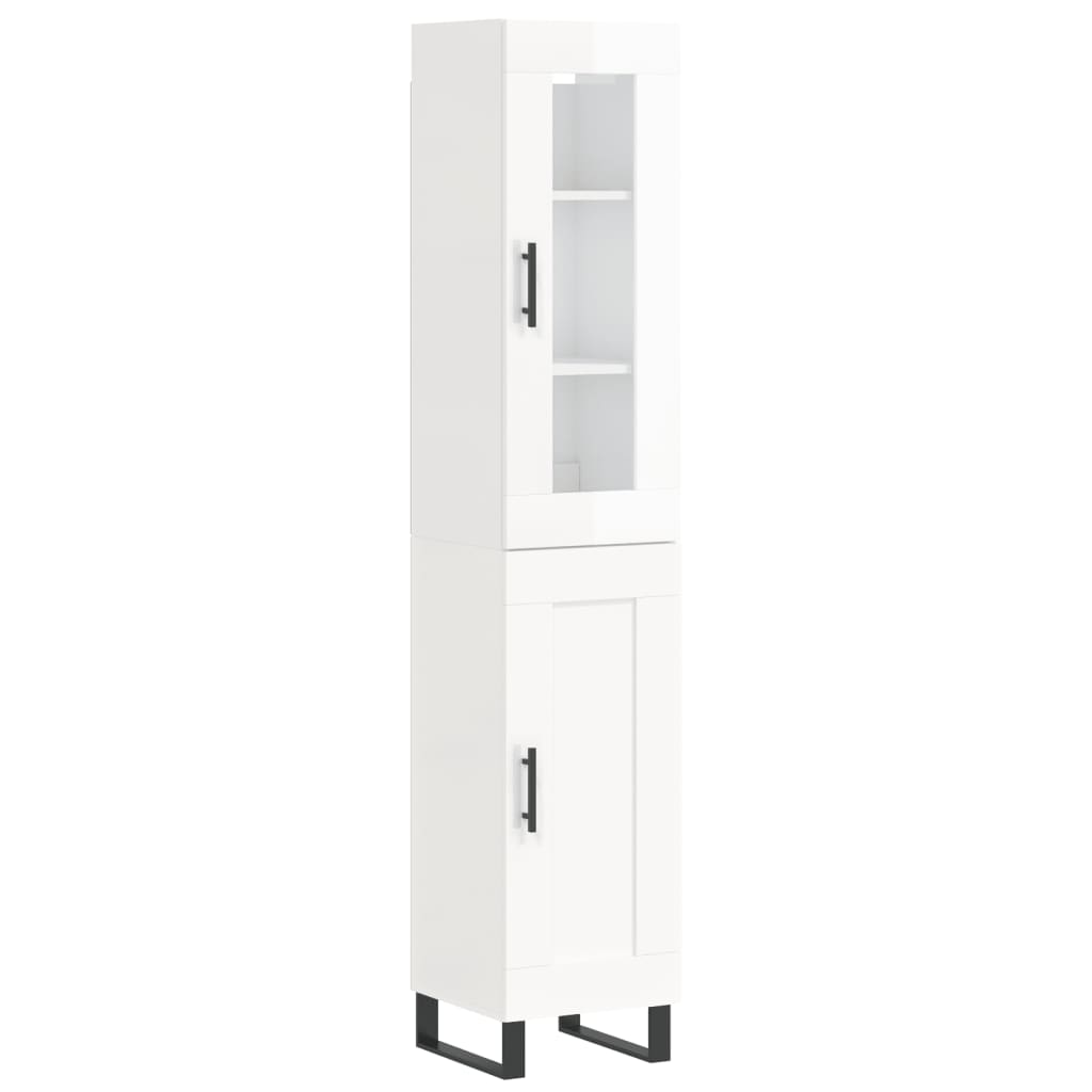 Credenza 34,5x34x180 cm in Legno Multistrato Bianco Lucido 3199515