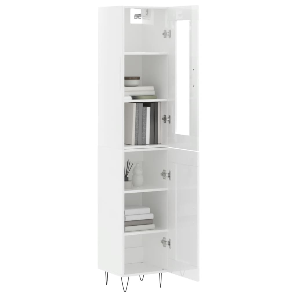 Credenza 34,5x34x180 cm in Legno Multistrato Bianco Lucido 3199523