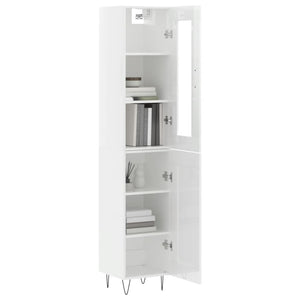 Credenza 34,5x34x180 cm in Legno Multistrato Bianco Lucido 3199523