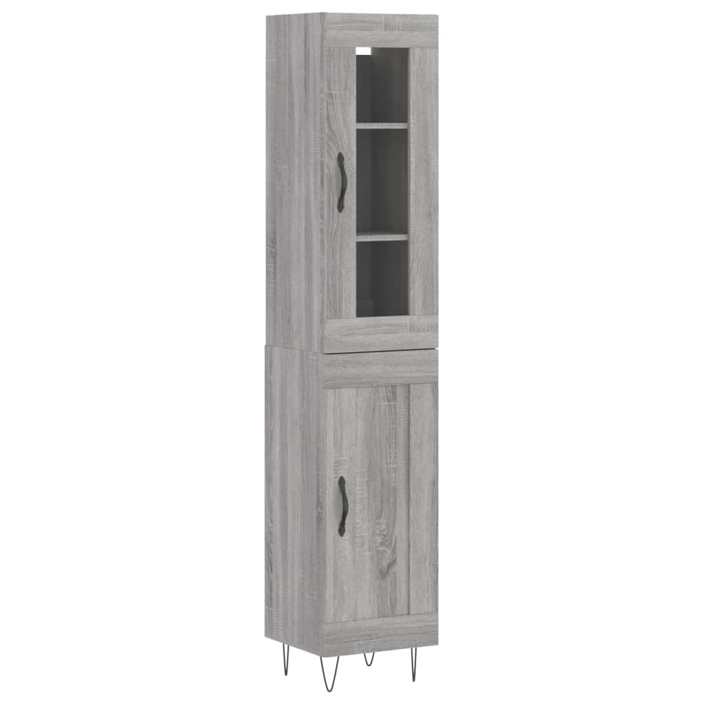 Credenza Grigio Sonoma 34,5x34x180 cm in Legno Multistrato 3199527