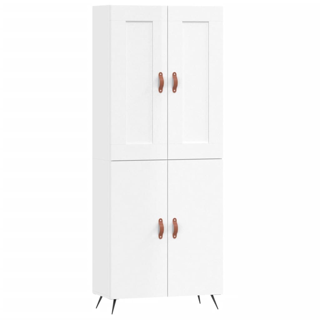 Credenza Bianco Lucido 69,5x34x180 cm in Legno Multistrato 3199531