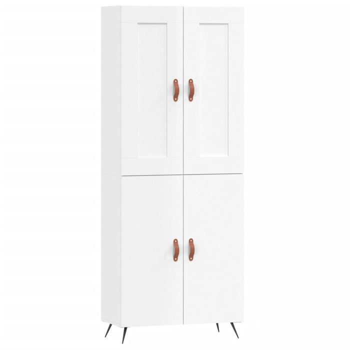 Credenza Bianco Lucido 69,5x34x180 cm in Legno Multistrato 3199531