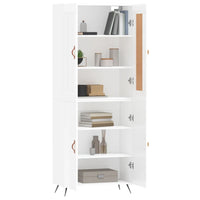 Credenza Bianco Lucido 69,5x34x180 cm in Legno Multistrato 3199531