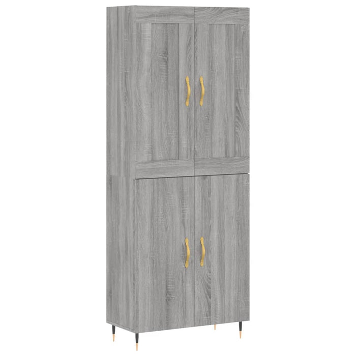 Credenza Grigio Sonoma 69,5x34x180 cm in Legno Multistrato 3199543