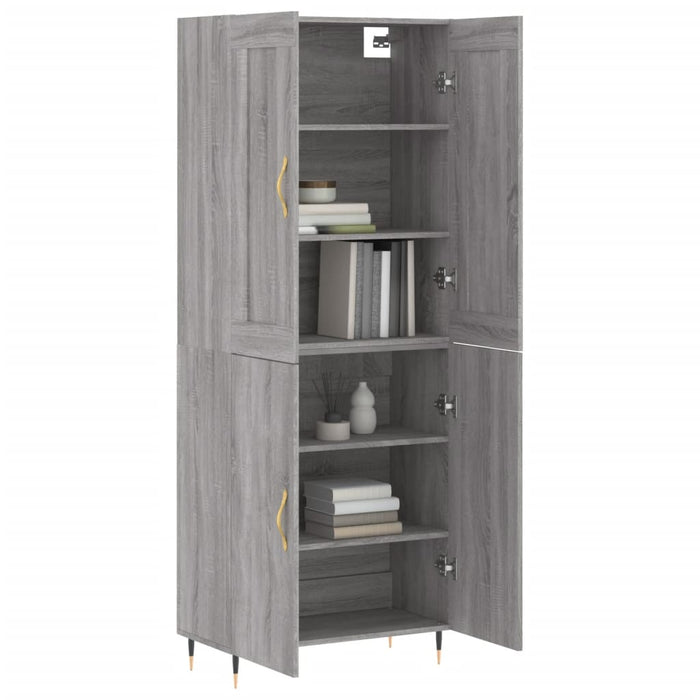 Credenza Grigio Sonoma 69,5x34x180 cm in Legno Multistrato 3199543