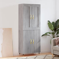 Credenza Grigio Sonoma 69,5x34x180 cm in Legno Multistrato 3199543